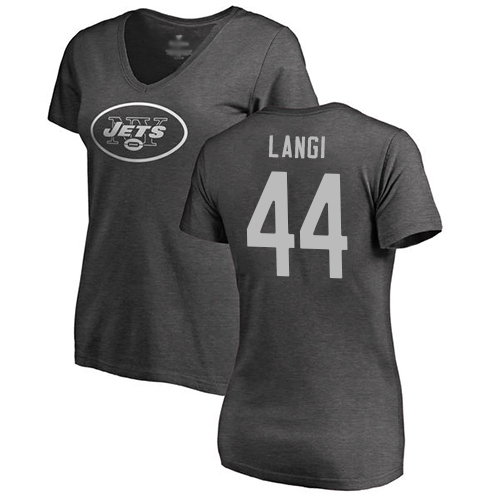 New York Jets Ash Women Harvey Langi One Color NFL Football #44 T Shirt